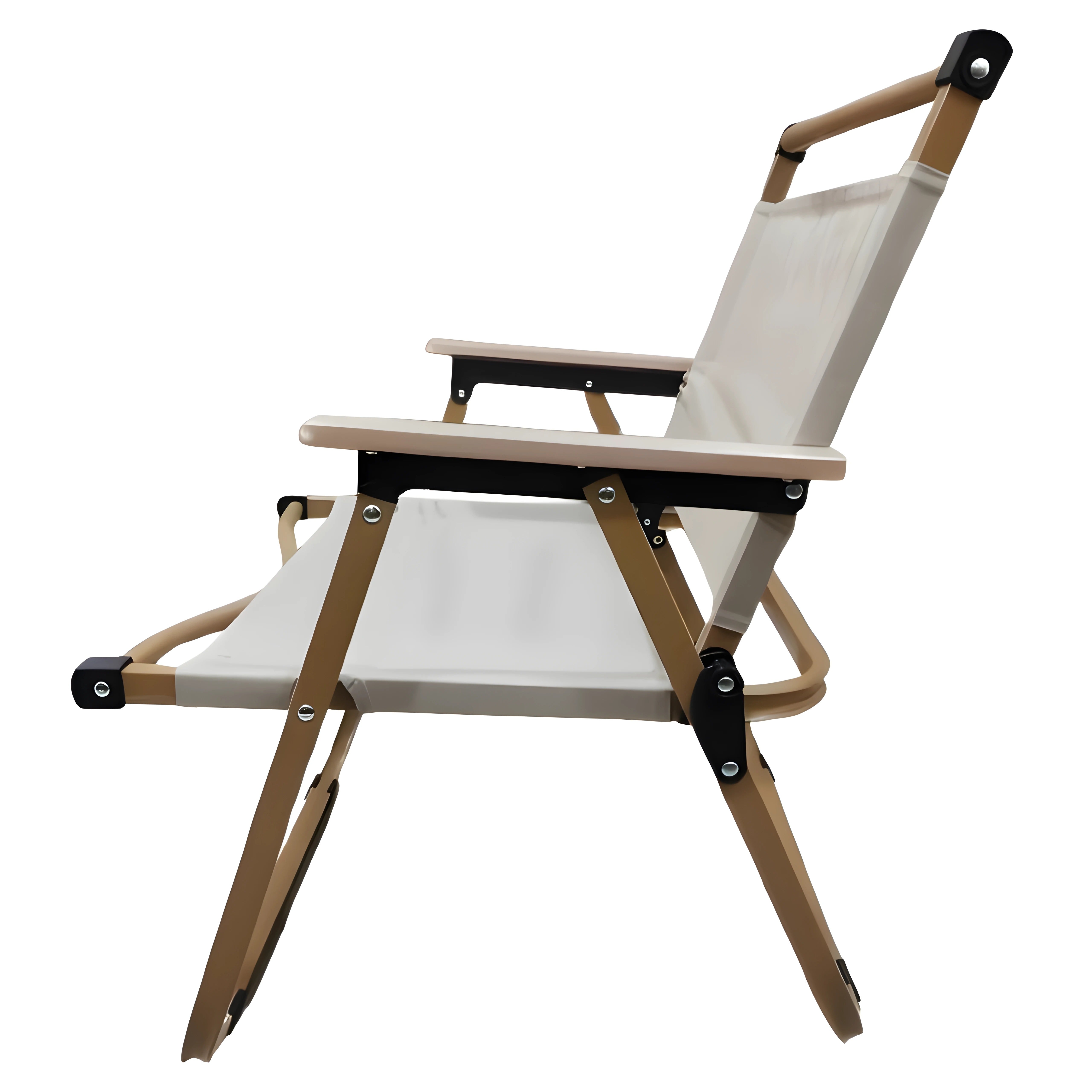 Premium Foldable Chair with Backrest & Armrest (Beige & Black Colors)– Ideal for Elders & Daily Use