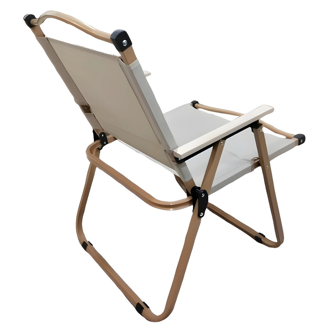Premium Foldable Chair with Backrest & Armrest (Beige & Black Colors)– Ideal for Elders & Daily Use